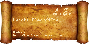 Leicht Eleonóra névjegykártya