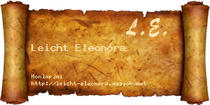 Leicht Eleonóra névjegykártya